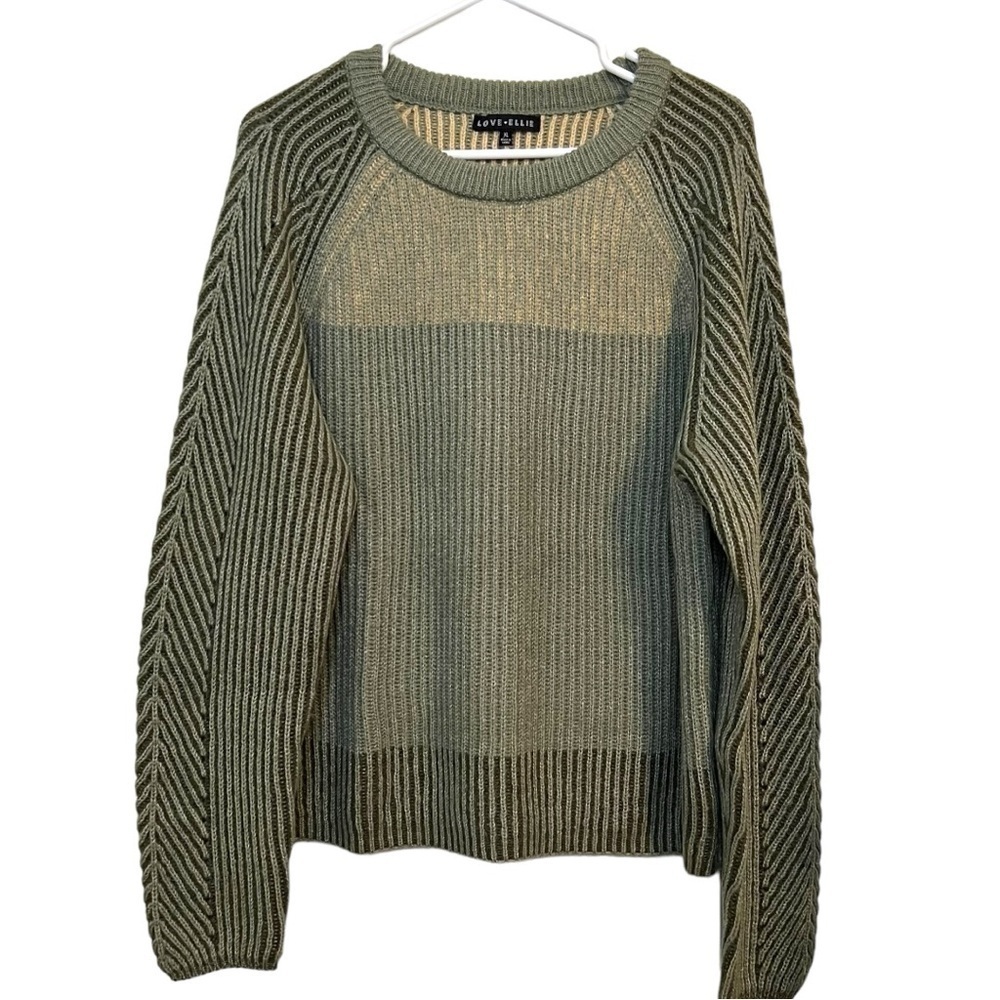 Love Ellie women’s green and gold sweater size XL NWOT